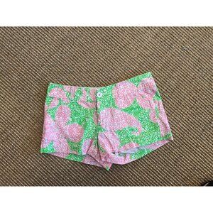 Lilly Pulitzer The Walsh LIMEAID CHEAT YA Shorts Pink Green Floral Size 2